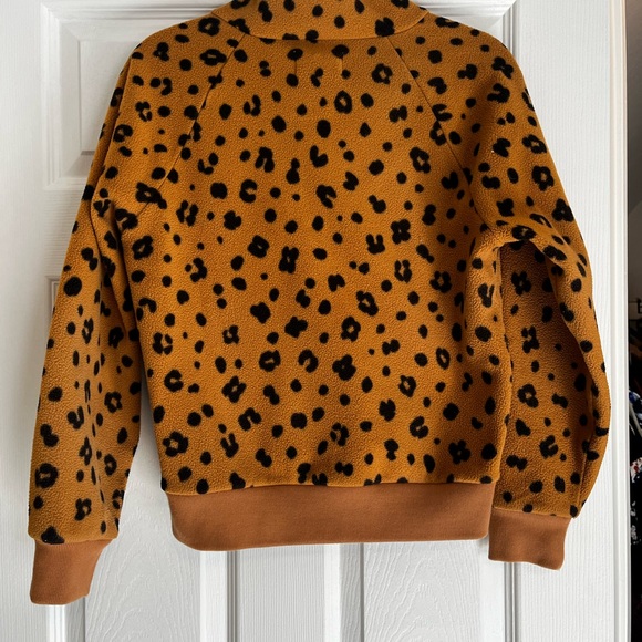Madewell Leopard Half-Zip Fleece Pull Over - Picture 5 of 5